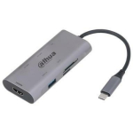 Dahua TC37 adapter, 1 HDMI, 1 USB-C, 3 USB 3.0, 1 SD kaardi pesa, 10 Gbps, 100 W laadimine