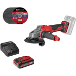 Einhell AXXIO 18/125 4326647 Aku-nurklihvija 18 V 125 mm Harjadeta ~700 W 33 mm l&otilde;ikes&uuml;gavus Li-Ion Plus 4.0 Ah Punane-Must