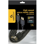 Gembird kabelis HDMI-M/micro HDMI 1.8m CC-HDMID-6, 1.8 m, HDMI Type A, HDMI Type D, zelta kontakts, melns