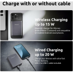 Intenso Power Bank 7344034 10000 mAh, 20 W USB-C PD, 15 W juhtmevaba laadimine, MagSafe &uuml;hilduv, hall