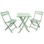 Besk Aia komplekt 9126646, 55x55x70cm, 42x50x80cm, 2 kohta, metall, kokkupandav laud, kokkupandavad toolid