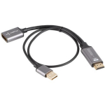 Lanberg HDMI (M) Displayport (F) adapter 4K kaabel 20cm, h&otilde;bedane, 8K UHD tugi