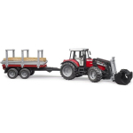 Bruder Massey Ferguson 7480 Traktor 02046, 1:16, punane, hall, avanev kapott, funktsionaalne laadija