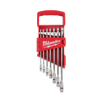 MAX BITE&trade; KOMBINĒTIE UZGRIEŽŅU ATSLĒGU AR SPRŪDRATU KOMPLEKTI, 7 PC MAXBITE RATCHET IMPERIAL COMBINATION SPANNER SET - 1 PC, 4932464995 MILWAUKEE