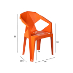 Krēsls MUZE 56x50,6xH80cm, plastmasas oranžs 12034 Allit
