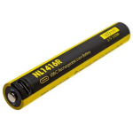 Nitecore NL1416R rechargeable Li-ion battery &ndash; 1600 mAh, 14100 form factor, USB-C charging, nickel-plated stainless steel