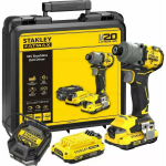 Stanley Elektriline kruvikeeraja SFMCF830D2K-QW 18 V, 2 Ah, 3 k&auml;iku, 3200 p/min, 203 N&middot;m, p&uuml;stoli k&auml;epide, LED valgustus