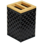 Besk Universaalne vannitoa klaas Diamond 9136546, must (teemantmustrit), bambusest 2 avaga, vastupidav plastmass