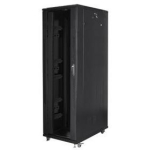 Lanberg Rack kapp 19" vabalt seisv FF01-8242-12B, 42U, 800kg, must, karastatud klaasist uks, 4 ventilaatorit
