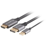 Lanberg HDMI (M) Displayport (M) kaabel 4K, CA-HDDP-20CU-0018-BK, 1.8 m, 4K60Hz, 2K144Hz, 1920x1080 240Hz