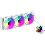 Gamemax protsessori vedelikjahutus ICEBURG 360 INFINITY WH, 1.125kg, 2.575kg, 300W TDP, 800-2000rpm, 32dBA, 120mm ventilaator