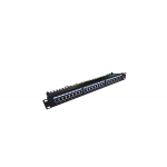 Digitus patch paneel 19'' 24 porti, DN-91624S-EC, CAT 6, RJ-45, 1U, must, kaabli juhik, UL sertifitseeritud