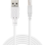 Sandberg 502-78 USB 2.0 A-B kaabel, 1.8m, sirge pistik, valge, 480 Mbit/s