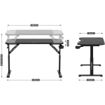 Huzaro Hero 2.6 m&auml;ngulaud HZ-Hero 2.6 Black, 120x60cm, 56-79cm, 1.5cm, reguleeritav k&otilde;rgus, kaabliaugud, topsihoidja