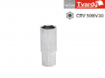 Se&scaron;stūra dziļā uzmava 6mm, 1/4" kvadrātveida piedziņa, hromēts vanādija tērauds, T00141-06, TVARDY
