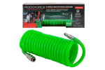 Spiraalne pol&uuml;uretaanvoolik Rockforce RF-1208-5Green, 12x8 mm, 5 m, 24 bar, paindlik ja vastupidav