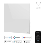 AENO Premium Eco Smart Quadro Wall Heater, 500W, 50x50 cm., Tempered glass, Infrared+convection heating type, LED display Plug type: Europe (E/F type), WHITE, Made in Poland