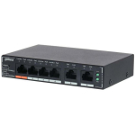 Dahua SG4006P lauakommutator, 6 RJ45 porti, 4 PoE porti, 60 W PoE eelarve, L2 kiht, &ndash;10 &deg;C kuni +55 &deg;C