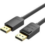 Vention DisplayPort kaabel 2M HACBH, 2 m, 7 mm, 3D, 4K, 21.6 Gbit/s, 144 Hz, 3-kihiline kaitse, must