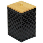 Besk Universaalne anum kaanega Diamond 9136553, teemantmuster, must klaasiefekt, plastmass, bambusest kaas