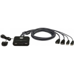 Aten 2-Port USB FHD HDMI KVM l&uuml;liti CS22HF-AT, 2 x KVM / USB, DC 5 V, USB toide, plastkorp, kaugjuhtimispuldi portide valik