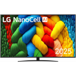 LG 75NANO81A3A, 75, Nutikas televiisor, webOS 25, UHD, 3840 x 2160, 3xHDMI, 2xUSB, Bluetooth, HDR10