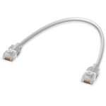 Ubiquiti UACC-Cable-Patch-EL-0.3M-W, patch kaabel, 0.3m, RJ-45, RJ-45, Cat6, 2.5mm, valge, l&auml;bipaistev, 1 tk, sirge pistik