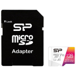Silicon Power Elite 128 GB MicroSDXC, SP128GBSTXBV1V20SP, 128 GB, 100 MB/s, UHS-I, A1, V10, veekindel, tolmu kindel