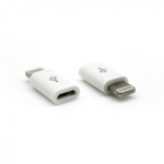 Sbox Adapter AD.MUSB-IPH5/R, Lighting 8 pin, Micro USB, Mees/Naine, Valge, 1 tk