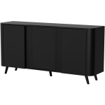 Cama Meble VOLARE 410071 kummut, 151x39x75 cm, must, 3 ust, 3 riiulit, 20 kg, MDF, puitlaastplaat, matt, push-to-open