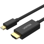 Unitek V1152A Mini DisplayPort-HDMI kaabel, 2m, 4K 30Hz, HDCP2.2, HDR, 3D, must
