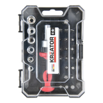 K&auml;rukruvikeeraja komplekt 27 tk KREATOR KRTH20007 Slotted, PH, PZ, TX, Hex, Plastikust karp