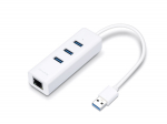 USB 3.0 3-Port Hub ja Gigabit Ethernet Adapter 2 in 1, TP-Link, UE330, 4 USB-A 3.0 porti, 1 Gigabit Ethernet port