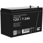 Green Cell UPS aku AKSAKGRERU100001, 7.2 Ah, 12 V, VRLA AGM, Faston 250, 5+ aastat, 3C, 2% kuus
