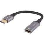 Lanberg Displayport HDMI adapter 8K kaabel AD-DP-HD-04, 20cm, 8K UHD (7680 x 4320), h&otilde;be, DisplayPort isane, HDMI emane