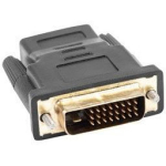 Lanberg adapter HDMI (F) -> DVI-D (M)(24+1) Dual Link, must, HDMI High Speed Ethernetiga, HDMI A emane, DVI-D 24pin isane