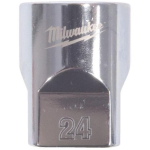 Milwaukee 4932498834 muciņa, 1/2", 24mm, 12-tahuline, sisemine ruut, kroomitud