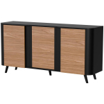 Cama Meble VOLARE 410072 kummut, 151x39x75 cm, must/p&auml;hkel, 3 ust, 3 riiulit, 20 kg, push-to-open