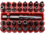 Dro&scaron;ības bitu komplekts 33 gab., VOREL, 66330, Torx, pentagram, tri-wing, CrV 6150