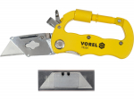 Vorel Kokkuvolditav nuga 76526, 155mm, 61x33x0.5mm, trapetsikujuline tera, alumiiniumist k&auml;epide, 5 varutera