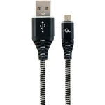 Gembird USB2 Micro-USB kaabel 1m, 1 USB 2.0, 1 Micro-USB, must/valge, puuvillane punumine, metall&uuml;hendused