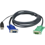 Aten 3M USB KVM kaabel 3 in 1 SPHD, 2L-5203U, 3m, 15 pin HD D-Sub female, 4 pin USB Type A male
