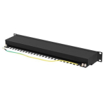Lanberg patch paneel PPSA-1024-B, 1U, 24 porti, must, F/UTP, kaabli haldus