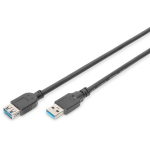 Digitus USB 3.0 pikenduskaabel AK-300203-018-S, 1,8m, USB A isane, USB A emane, must, USB 3.0/3.1/3.2