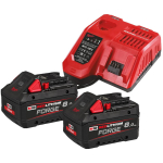 Milwaukee M18 FORGE aku- ja laadija komplekt M18 FORGENRG-802 4933498612, 2x18V 8Ah Li-ion, 6A, 2 pesa, kiirlaadija