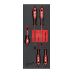 TRĪSPLAKŅU ROKTURA SKRŪVGRIEŽU PUTU MATERIĀLA IELIKTŅU KOMPLEKTI, SCREWDRIVER PH SET FOAM INSERT - 5 PC, 4932492393 MILWAUKEE