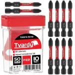 Ietekmes skrūvgrieža uzgaļi PZ2 50mm S2, Tvardy, T00174-50-10, 10 gab. komplekts