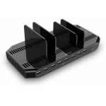 Lindy Laadimisjaam 120W USB 73435 10 porti, 5V 2.4A Type A, 5V 3A Type C, kiire laadimine, must