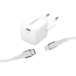 Intenso toiteadapter 7803052 30 W, 100-240 V, 1 USB Type-C, kiire laadimine, 1.5 m USB-C Lightning kaabel, valge