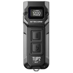 Nitecore TUP2 atslēgu piekariņa lukturītis &ndash; 1200 lūmeni, uzlādējams ar USB-C, OLED displejs, alumīnija sakausējums, IP54 aizsardzība pret &scaron;ļakatām